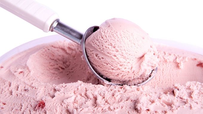 Pink ice cream scoop