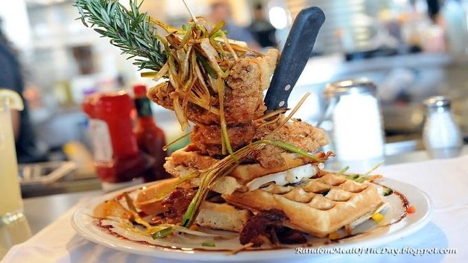 Hash House a Go Go's Sage Fried Chicken and Bacon Waffles