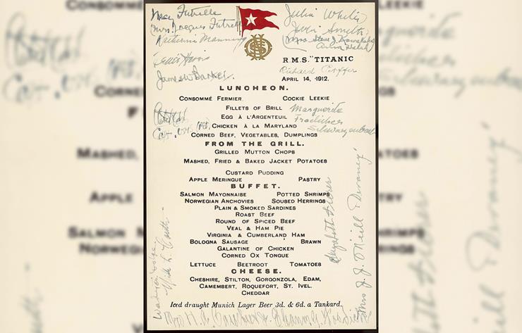 Titanic Menu