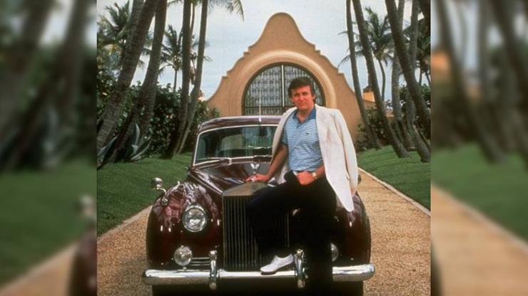 Young Trump with Rolls Royce