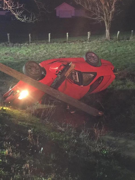 Kondisi mobil Jamacio setelah kecelakaan.