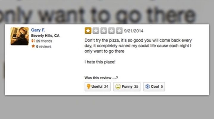 leaving a yelp review