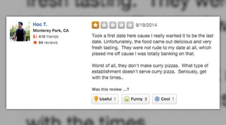 leaving a yelp review